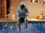 Cyberpunk Hacker Monitor Sitter – 3D Printed Techwear #018 - Image 2